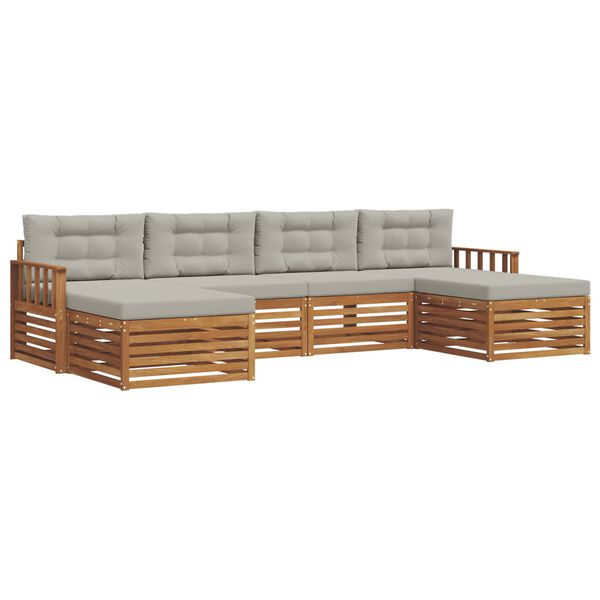 vidaXL Ensembles de canap&eacute;s avec coussin 6 pcs Gris Naturel et Clair