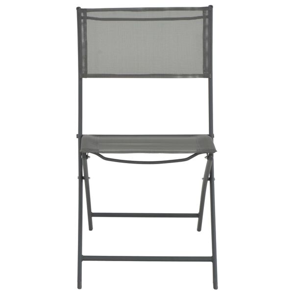 vidaXL Chaises de jardin pliables lot de 2 Acier et textil&egrave;ne
