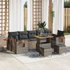 vidaXL Ensemble de canap&eacute; de jardin avec coussin 10 pcs Gris