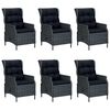 vidaXL Ensemble &agrave; manger d'ext&eacute;rieur 7pcs et coussins rotin gris fonc&eacute;