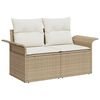 vidaXL Ensemble de canapé de jardin avec coussin 7 pcs Beige polyrotin