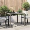 vidaXL Table de jardin pour repas Gris 90 x 90 x 75 cm polyrotin