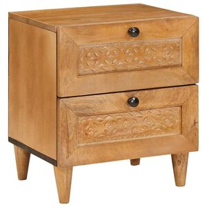 vidaXL Table de chevet Marron Clair 40 x 33 x 46 cm Bois d'ing&eacute;nierie
