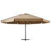 vidaXL Parasol de jardin avec m&acirc;t en aluminium 600 cm taupe