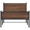 vidaXL Cadre de lit en m&eacute;tal sans matelas ch&ecirc;ne marron 100x190 cm