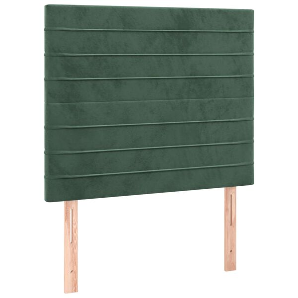 vidaXL Tête de lit à LED Vert foncé 80x5x118/128 cm Velours