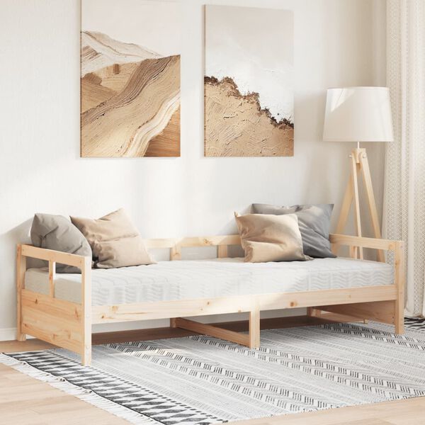 vidaXL Lit de jour avec matelas 90x200 cm bois de pin massif