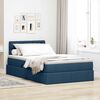 vidaXL Lit avec rangement et LED avec matelas Bleu 120 x 190 cm tissu