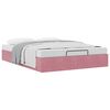 vidaXL Cadre de lit ottoman sans matelas rose 140x190 cm velours