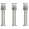 vidaXL Lampadaires d'ext&eacute;rieur avec capteurs 3 pcs acier inoxydable