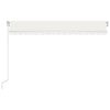 vidaXL Auvent manuel r&eacute;tractable avec LED 400x350 cm Cr&egrave;me