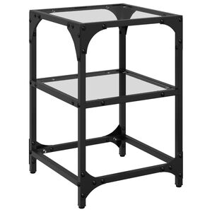 vidaXL Table basse avec dessus en verre transparent 30x30x45 cm acier