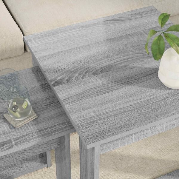 vidaXL Ensemble de tables basses 2 pcs Gris Sonoma Bois d'ing&eacute;nierie