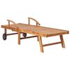 vidaXL Chaises longues lot de 2 avec table et coussin Bois teck solide