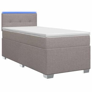 vidaXL Lit de box spring avec matelas et LED Taupe 80 x 200 cm Tissu