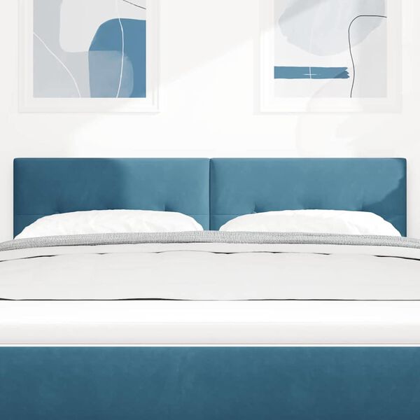vidaXL T&ecirc;te de lit avec t&ecirc;te de lit Bleu fonc&eacute; 144 cm Cuir synth&eacute;tique