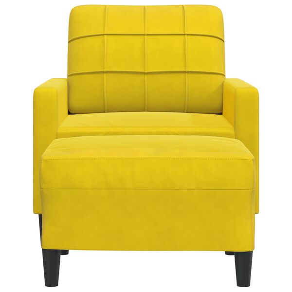 vidaXL Fauteuil avec repose-pied jaune 60 cm velours