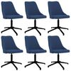 vidaXL Chaises pivotantes &agrave; manger lot de 6 bleu tissu