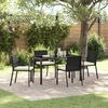 vidaXL Ensemble de salle &agrave; manger pour jardin 5 pcs Noir