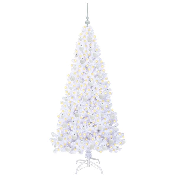 vidaXL Sapin de No&euml;l artificiel avec 300 LED Blanc 180 cm PVC et Acier