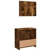 vidaXL Ensemble de meubles de salle de bain 2 pcs Ch&ecirc;ne fum&eacute;