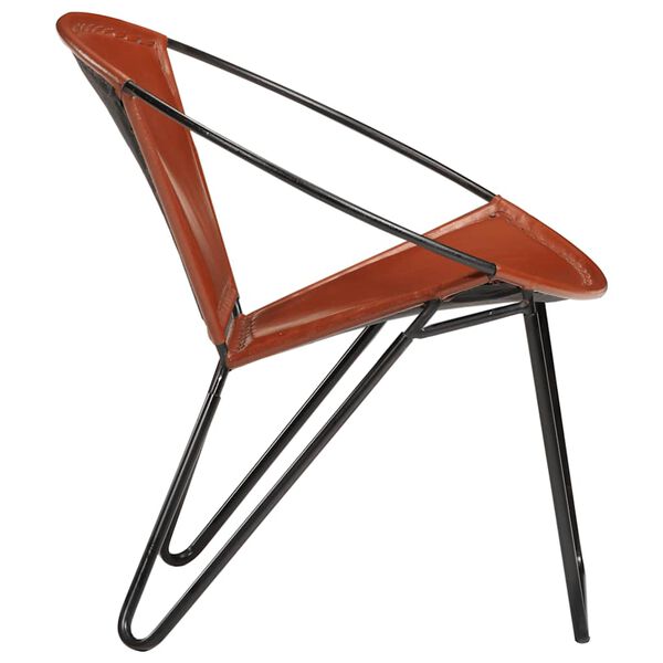 vidaXL Chaise marron cuir v&eacute;ritable