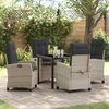 vidaXL Ensemble de salle &agrave; manger pour jardin 5 pcs Gris clair