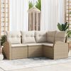 vidaXL Ensemble de canap&eacute; de jardin 4 pcs Beige polyrotin