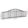 vidaXL Paniers &agrave; gabions arqu&eacute;s 3 pcs 200x30x40/60 cm Fer galvanis&eacute;