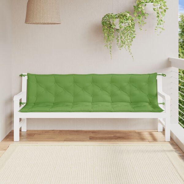vidaXL Coussins de banc de jardin lot de 2 vert mélangé tissu