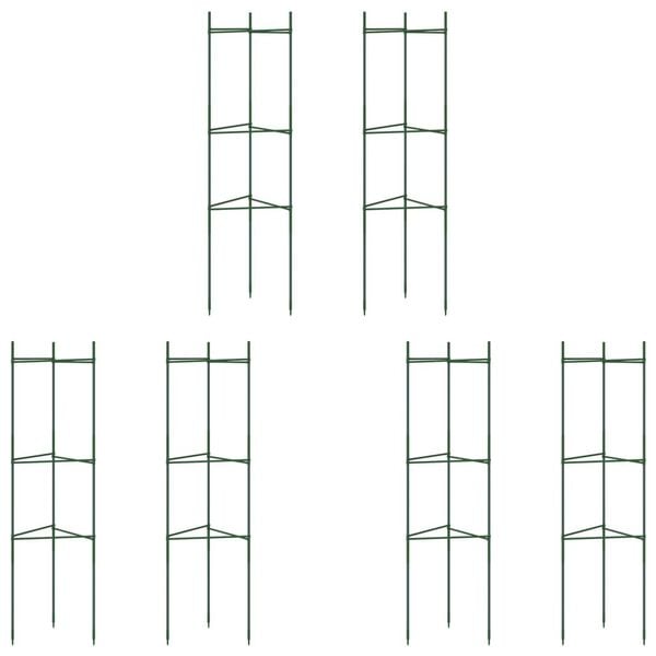vidaXL Cages &agrave; tomates 6 pcs 116 cm acier et PP