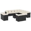 vidaXL Salon de jardin avec coussins 14 pcs noir r&eacute;sine tress&eacute;e
