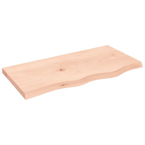 vidaXL Comptoir de salle de bain 80x40x(2-4) cm bois massif non trait&eacute;