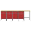 vidaXL Ensemble de placards de travail avec tiroir 5 pcs Rouge et Gris