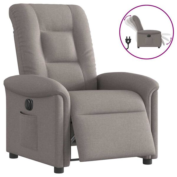 vidaXL Fauteuil inclinable &eacute;lectrique Taupe Tissu