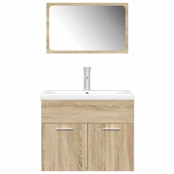 vidaXL Ensemble de meubles de salle de bain 3 pcs ch&ecirc;ne sonoma