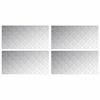 vidaXL Nez de marche 4 pc 100 x 50 cm Argent&eacute; Aluminium Rectangulaire