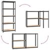 vidaXL &Eacute;tag&egrave;res &agrave; 5 niveaux 3pcs Anthracite Acier et bois d'ing&eacute;nierie