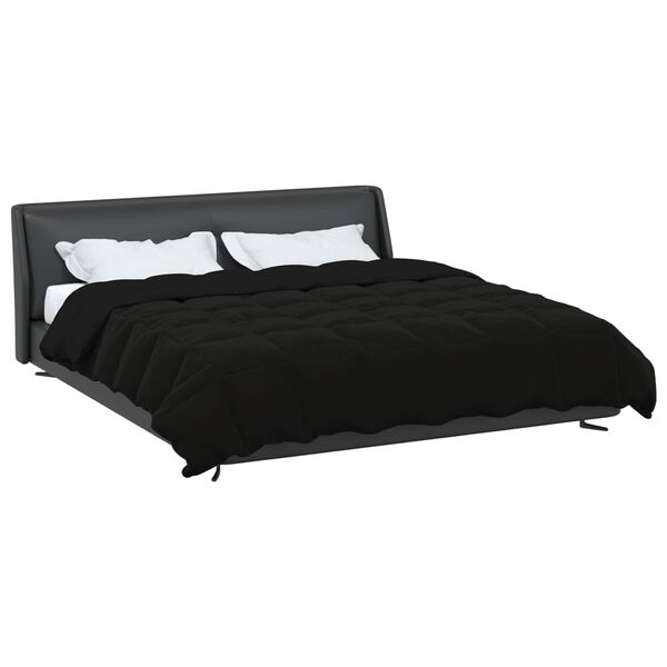 vidaXL Duvet d'hiver Matelass&eacute; Noir 200 x 240 cm Microfibre