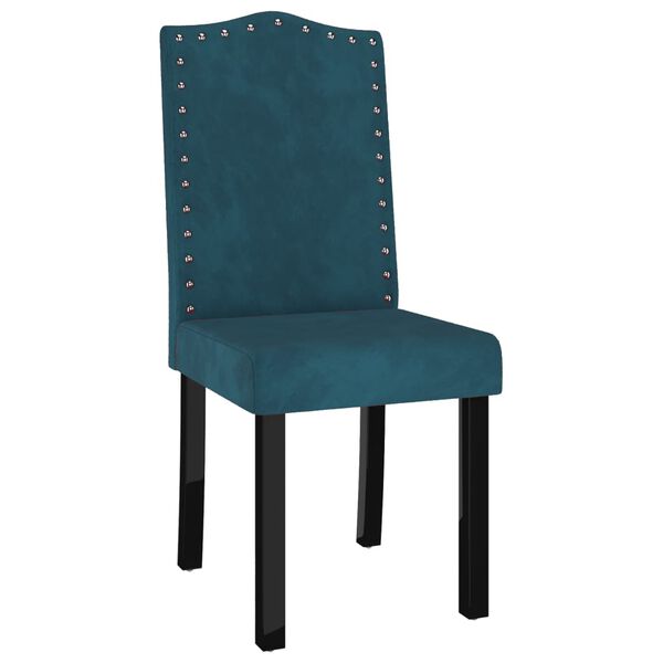 vidaXL Chaises &agrave; manger lot de 2 bleu velours