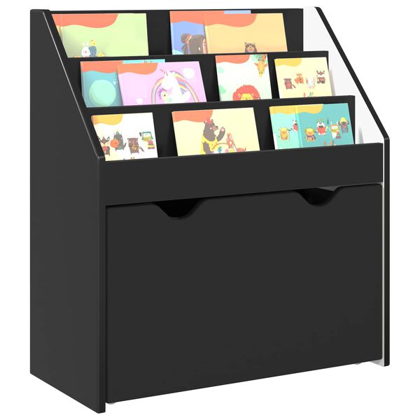 vidaXL Biblioth&egrave;que pour enfants avec tiroir Noir 60 x 29,5 x 69 cm