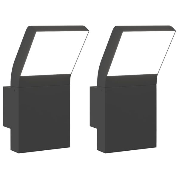 vidaXL Appliques murales LED d'ext&eacute;rieur 2 pcs noir