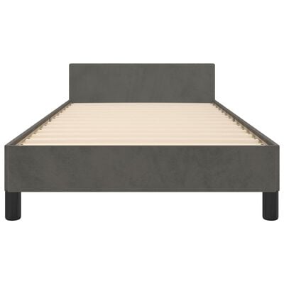 vidaXL Cadre de lit sans matelas gris foncé 90x200 cm velours