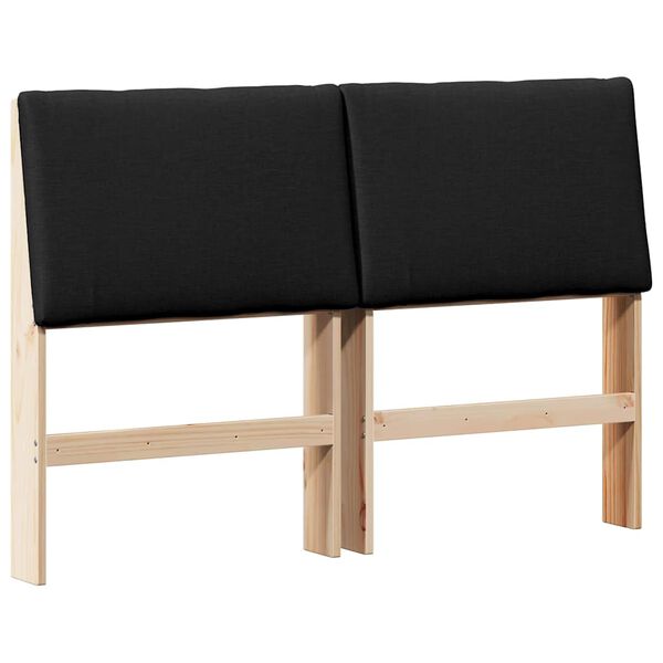 vidaXL T&ecirc;te de lit capitonn&eacute;e Noir 150 cm Pin massif