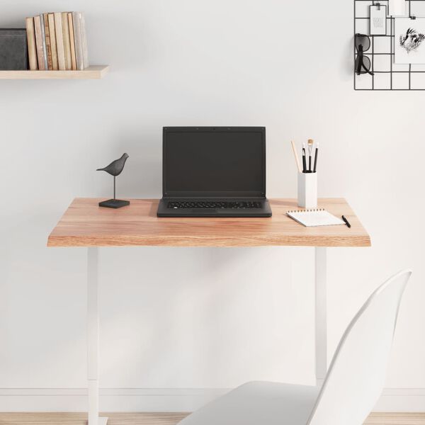 vidaXL Dessus de table bois ch&ecirc;ne massif trait&eacute; bordure assortie