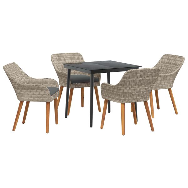 vidaXL Ensemble de salle &agrave; manger pour jardin 5 pcs Gris clair