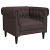 vidaXL Fauteuil Chesterfield marron fonc&eacute; tissu