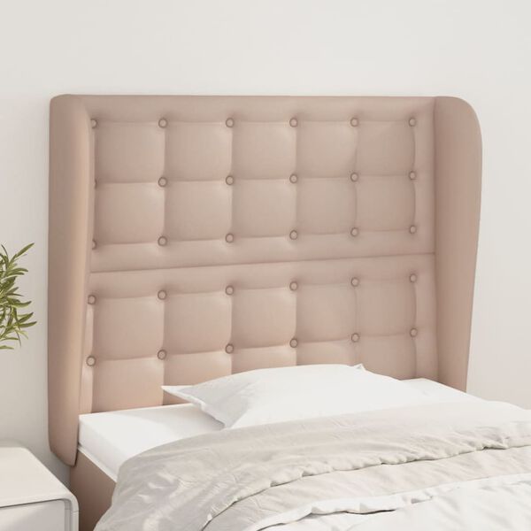 vidaXL T&ecirc;te de lit avec oreilles Cappuccino 83x23x118/128cm Similicuir