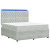 vidaXL Lit boxspring LED avec matelas Gris clair 140 x 190 cm Velours