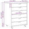 vidaXL Cabinet Roulant avec Tiroirs avec roue MOSS Vernis transparent